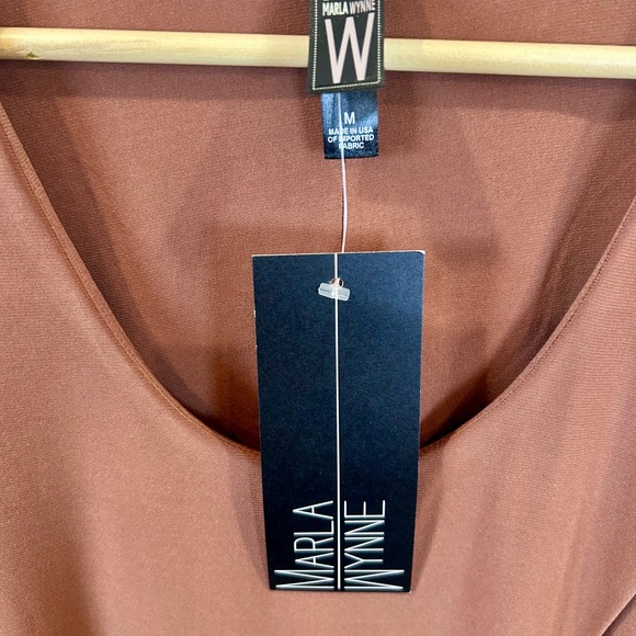 MarlaWynne Brown Midi Dress NWT size Medium - Picture 2 of 3